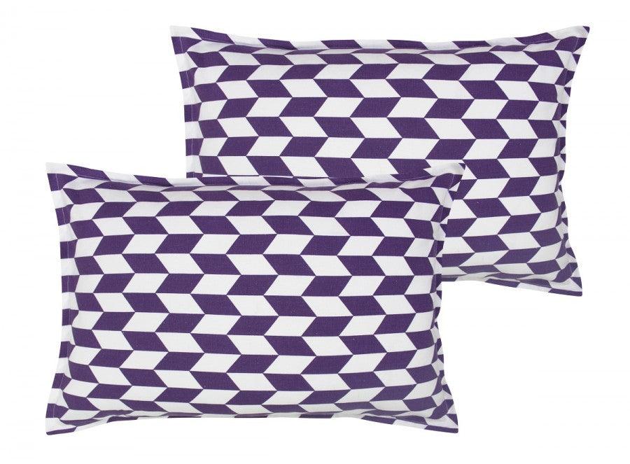 Cotton Classic Diamond Purple Pillow Covers Pack Of 2
