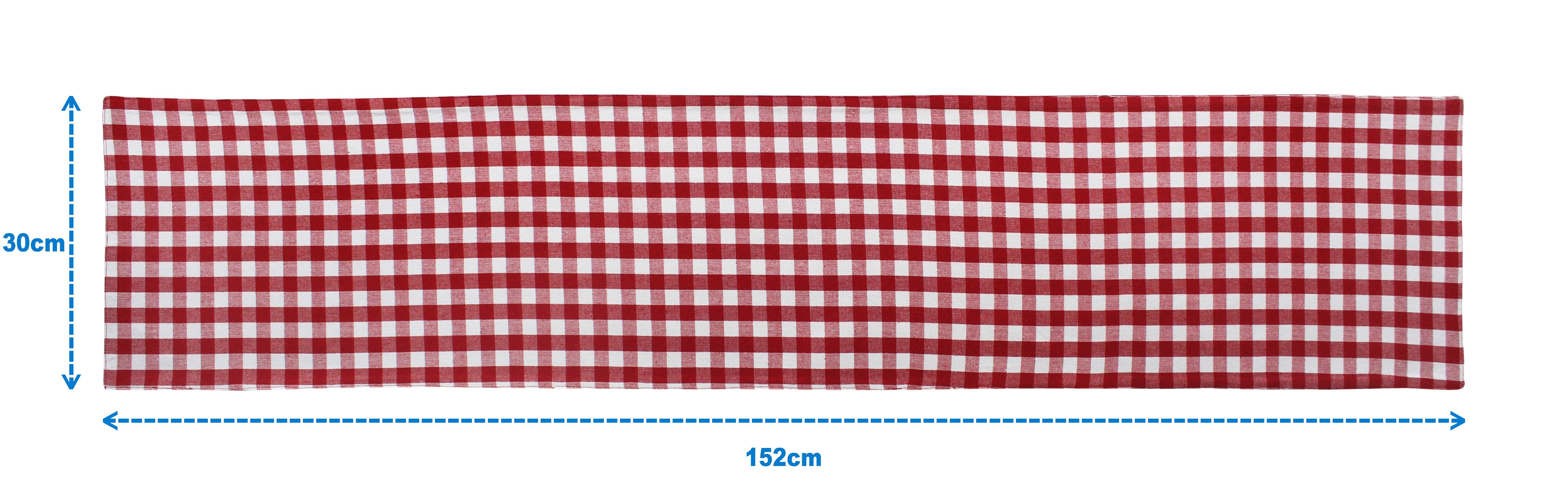 Cotton Gingham Check Table Runner
