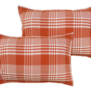 Cotton Track Dobby Orange Pillow Covers Pack Of 2 freeshipping - Airwill