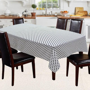 Cotton White Polka Dot 6 Seater Table Cloths Pack Of 1 freeshipping - Airwill