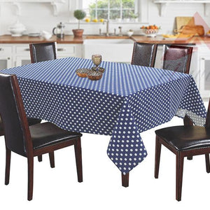 Cotton Blue Polka Dot 6 Seater Table Cloths Pack Of 1 freeshipping - Airwill