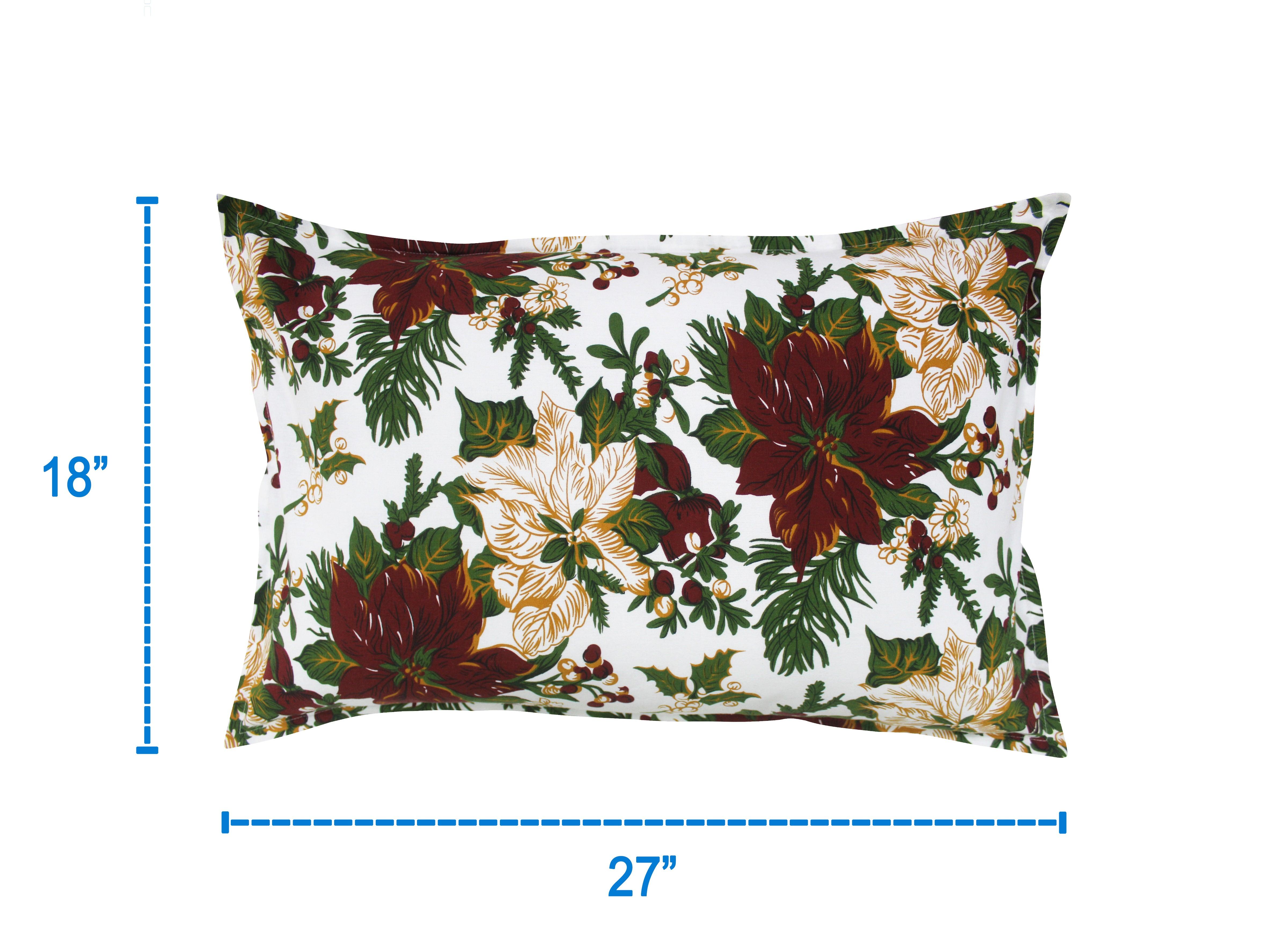 Cotton Maroon Flower Pillow Covers Pack Of 2