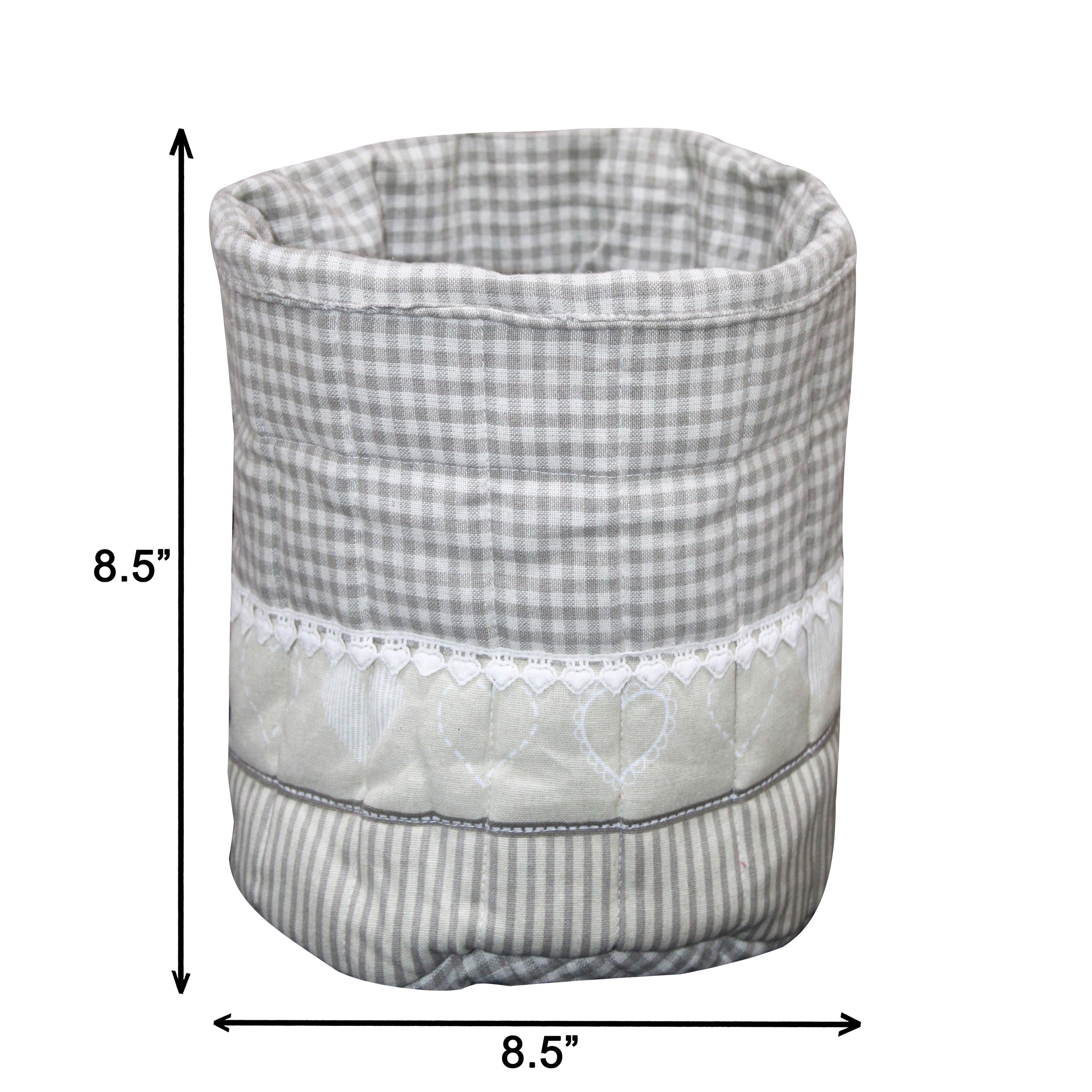 Cotton Check Heart Fruit Basket