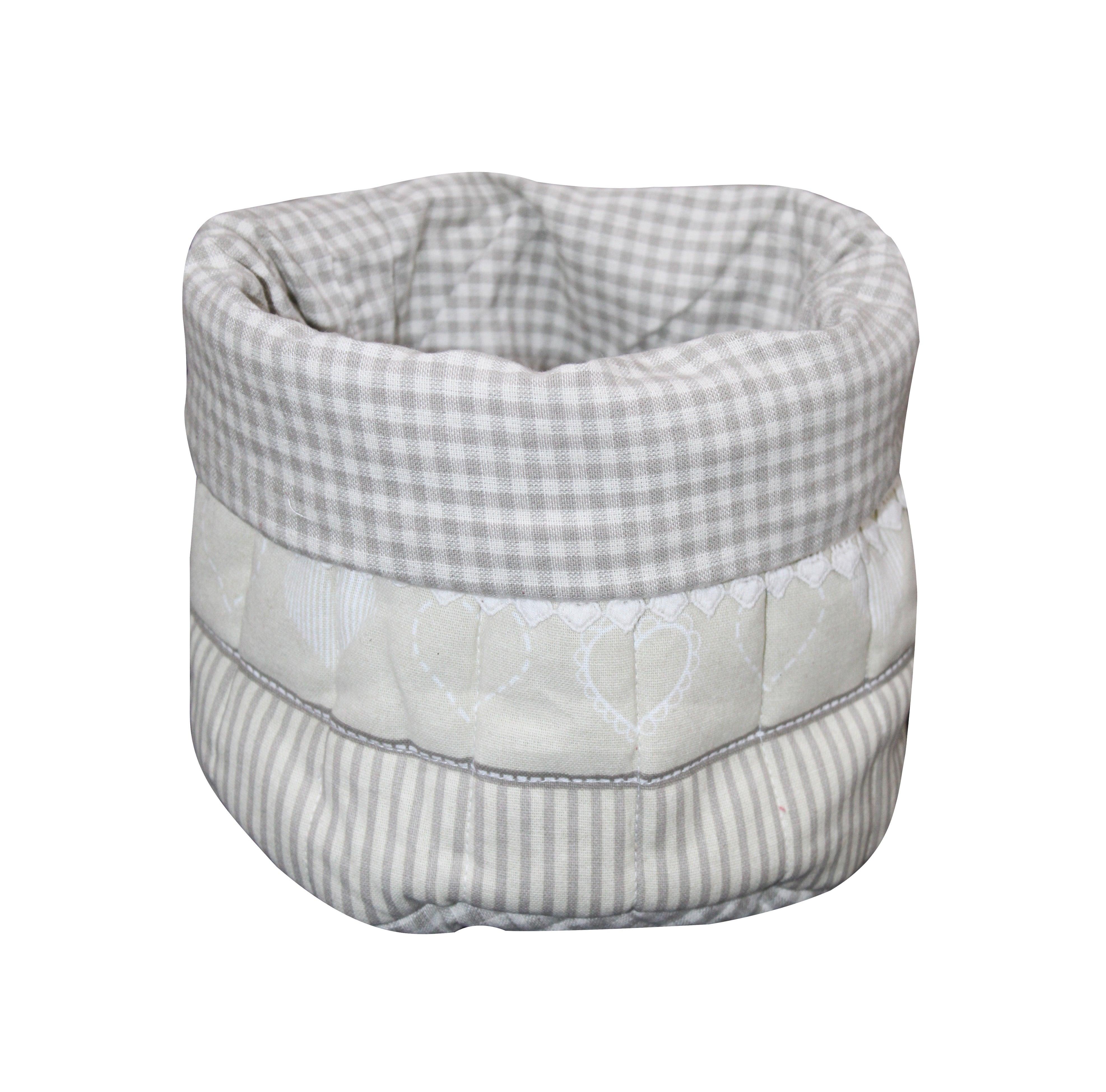 Cotton Check Heart Fruit Basket