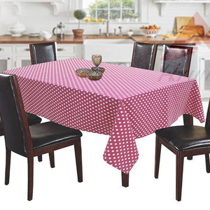 Cotton Pink Polka Dot 6 Seater Table Cloths Pack Of 1 freeshipping - Airwill