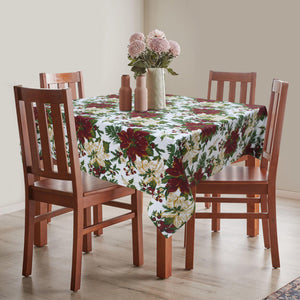 Cotton Maroon Floral 4 Seater Table Cloths Pack Of 1 freeshipping - Airwill