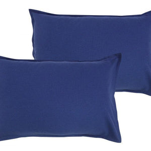 Cotton Solid Blue Pillow Covers Pack Of 2 freeshipping - Airwill