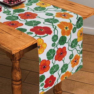 Cotton Green and Orange Flower 152cm Length Table Runner Pack Of 1 freeshipping - Airwill