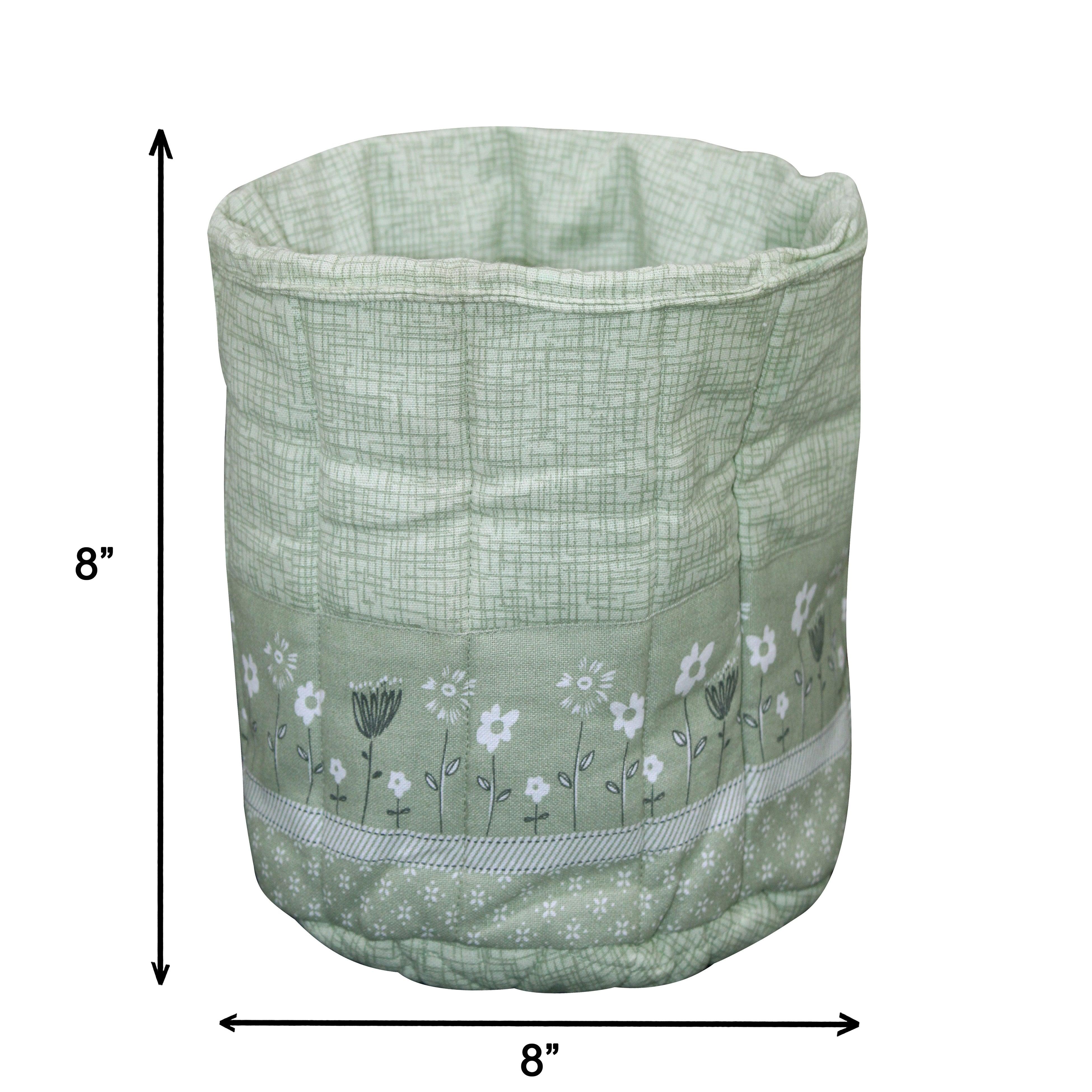 Cotton Green Flower Fruit Basket