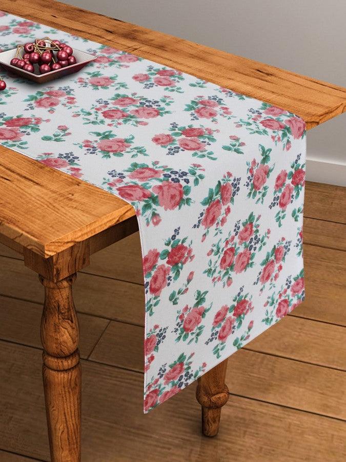Cotton Small Pink Rose Table Runner