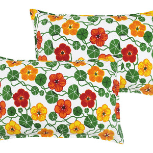 Cotton Green & Orange Floral Pillow Covers Pack Of 2 freeshipping - Airwill
