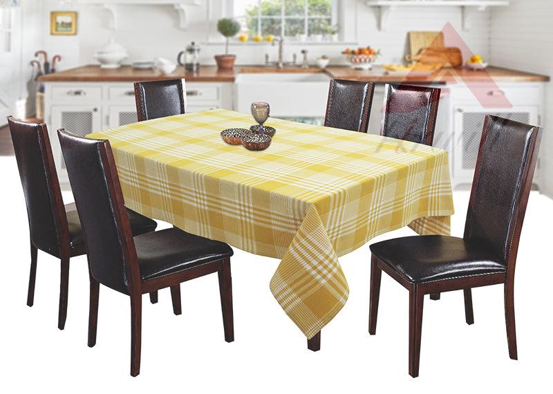 Cotton Track Dobby Yellow 6 Seater Table Cloths