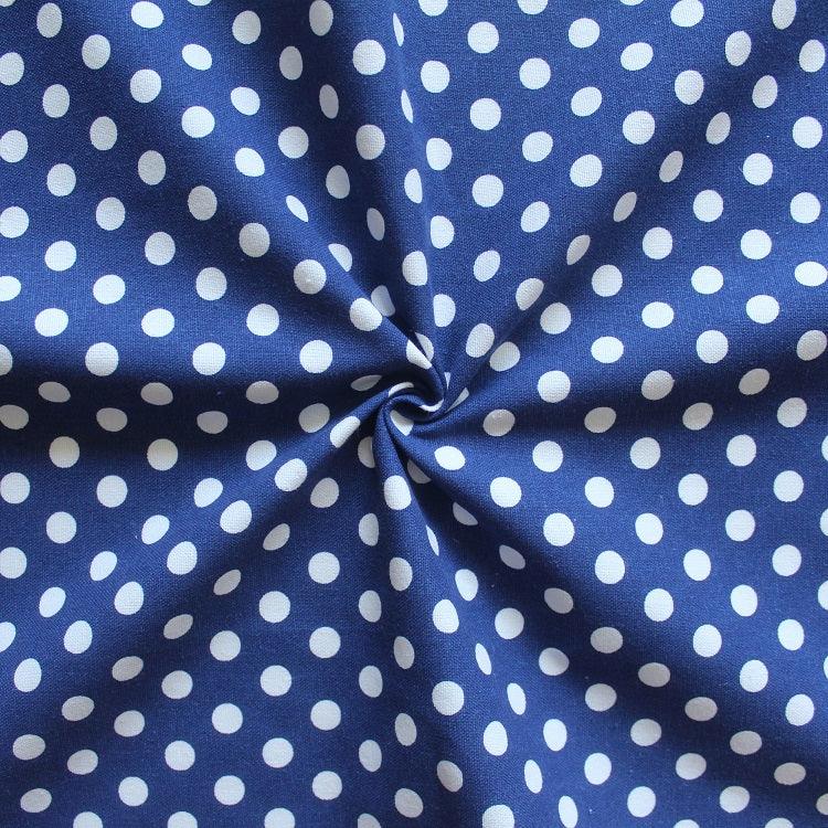 Cotton Blue Polka Dot 9ft Long Door Curtains Pack Of 2