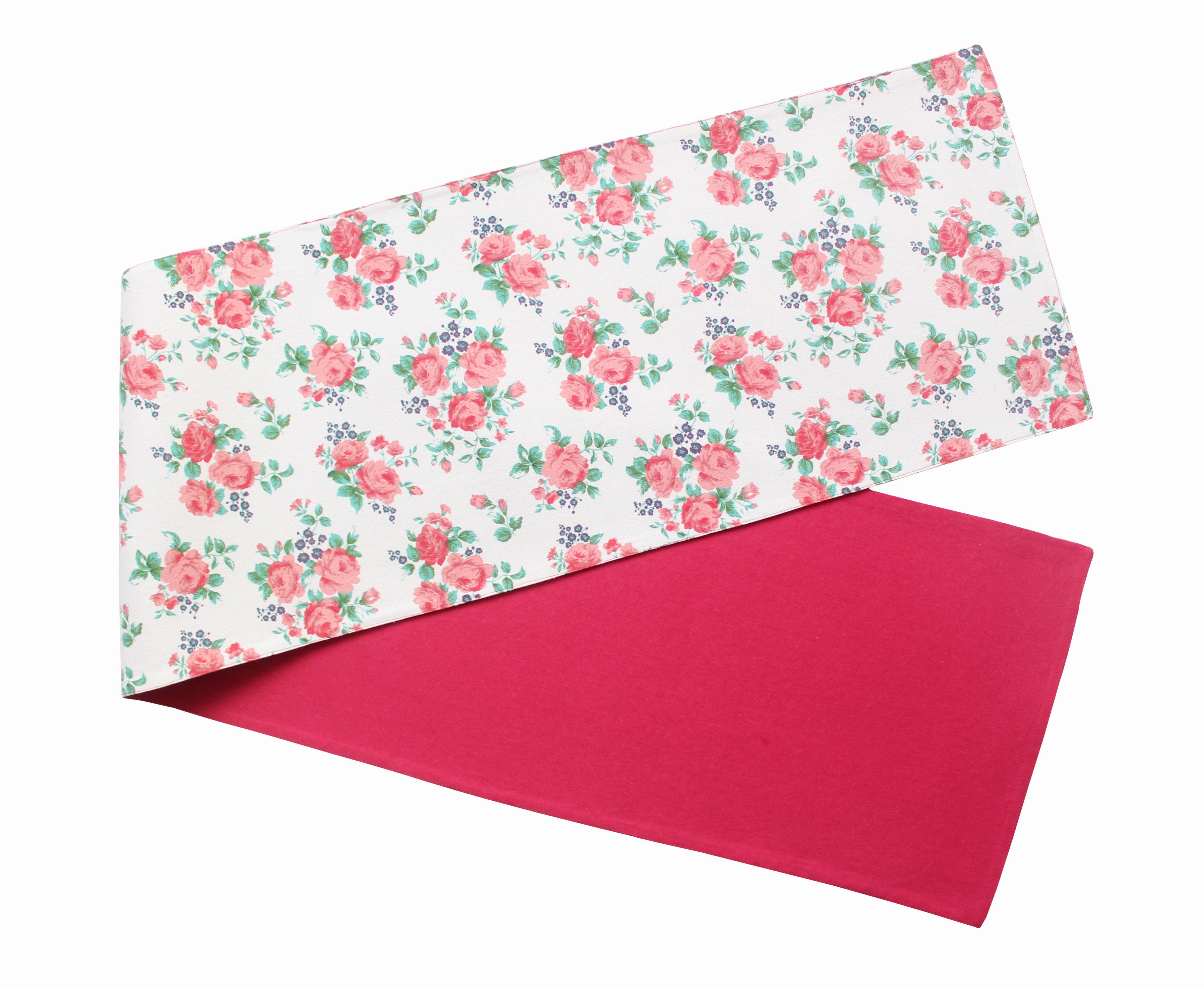 Cotton Small Pink Rose Table Runner