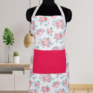 Cotton Small Pink Rose Flower Free Size Apron Pack of 1 freeshipping - Airwill