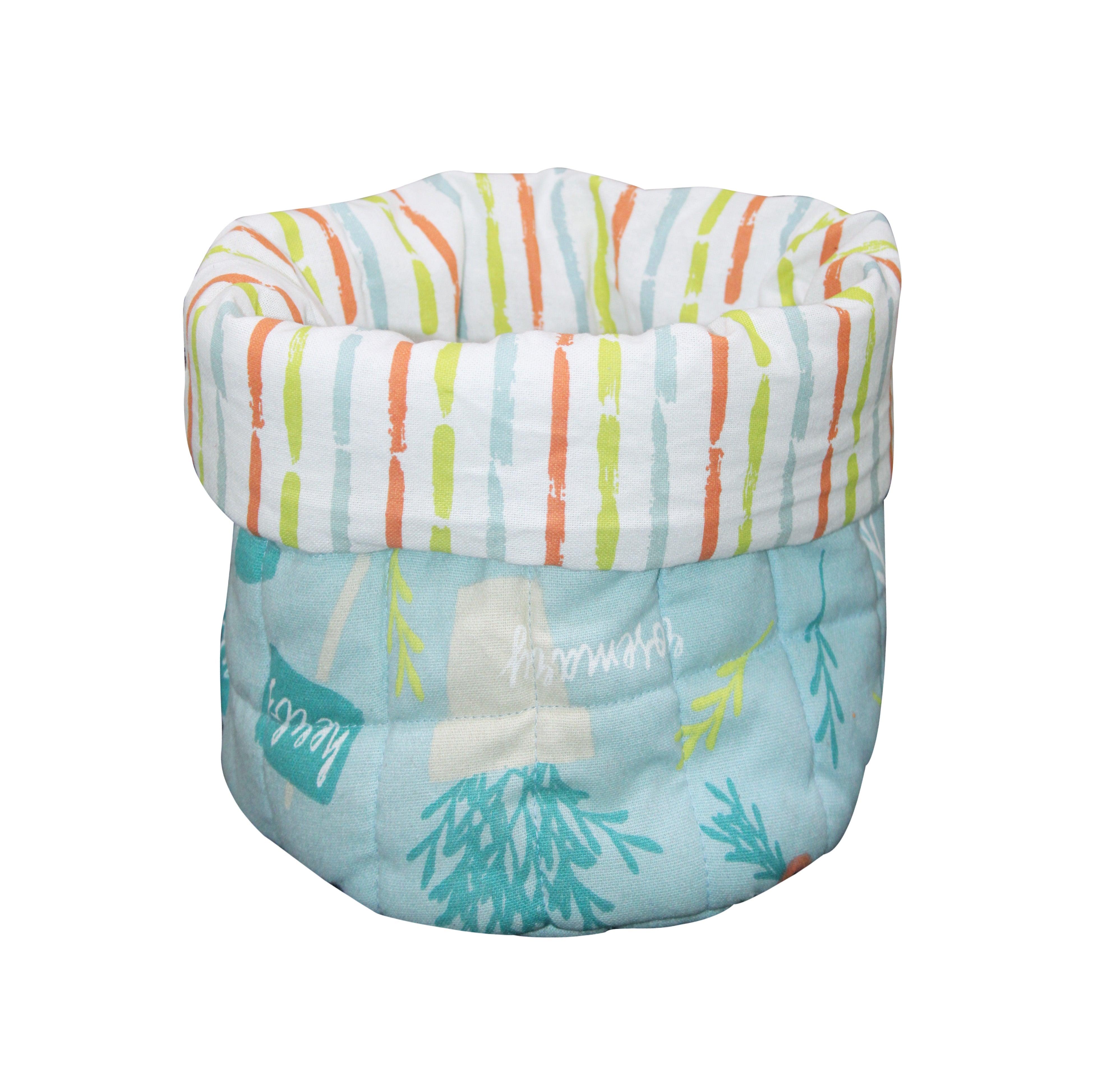 Cotton Blue Water Leaf Fruit Basket