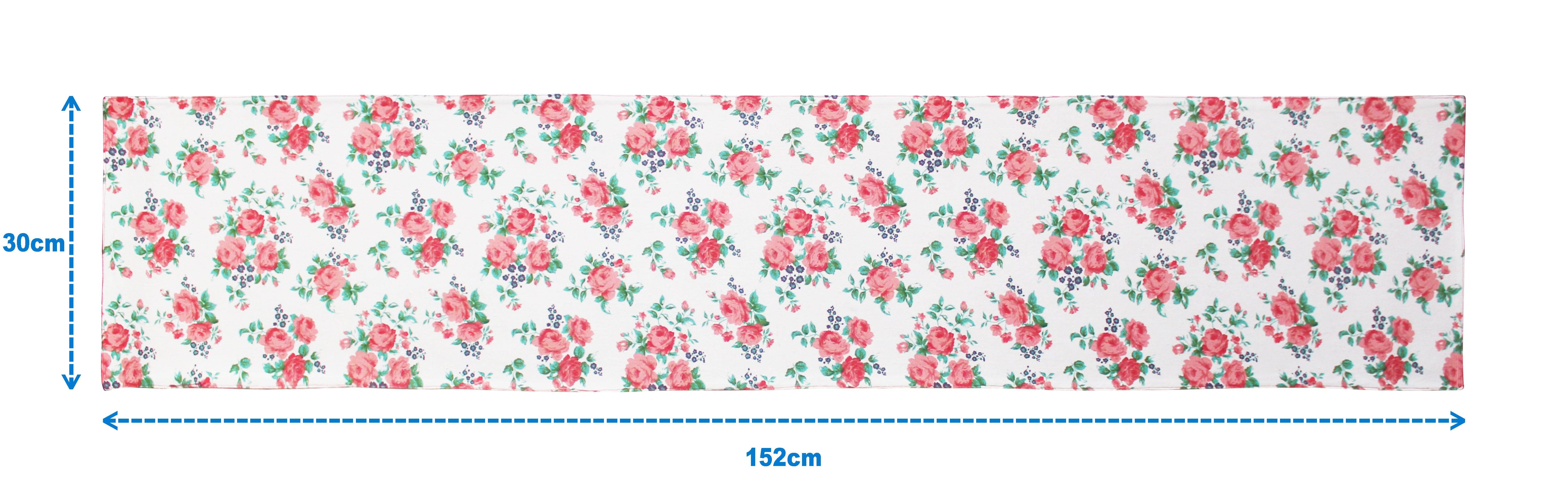 Cotton Small Pink Rose Table Runner