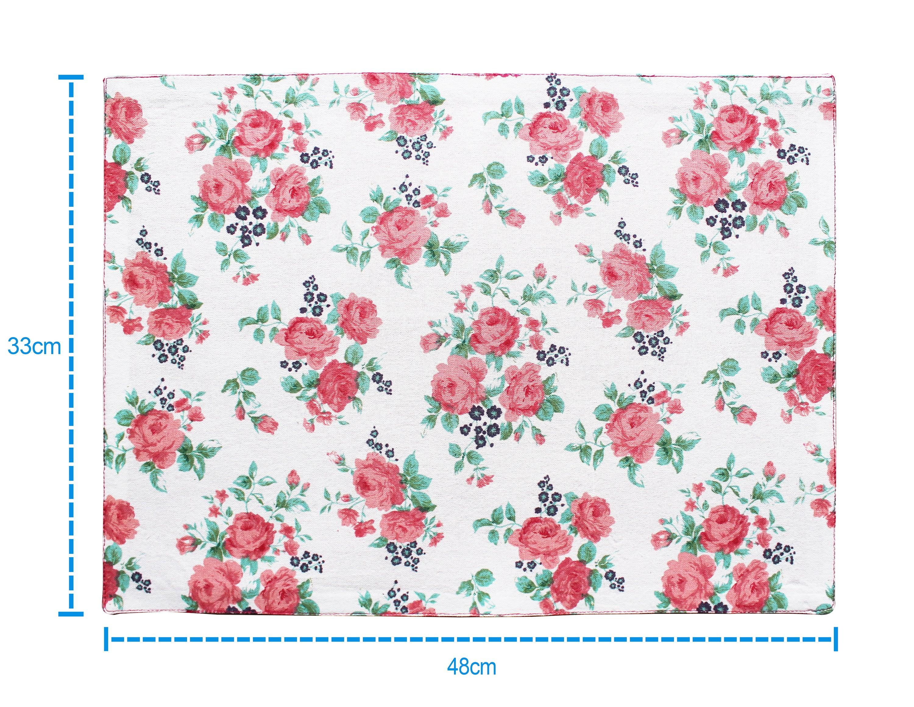 Cotton Small Pink Rose Table Placemats Pack Of 4