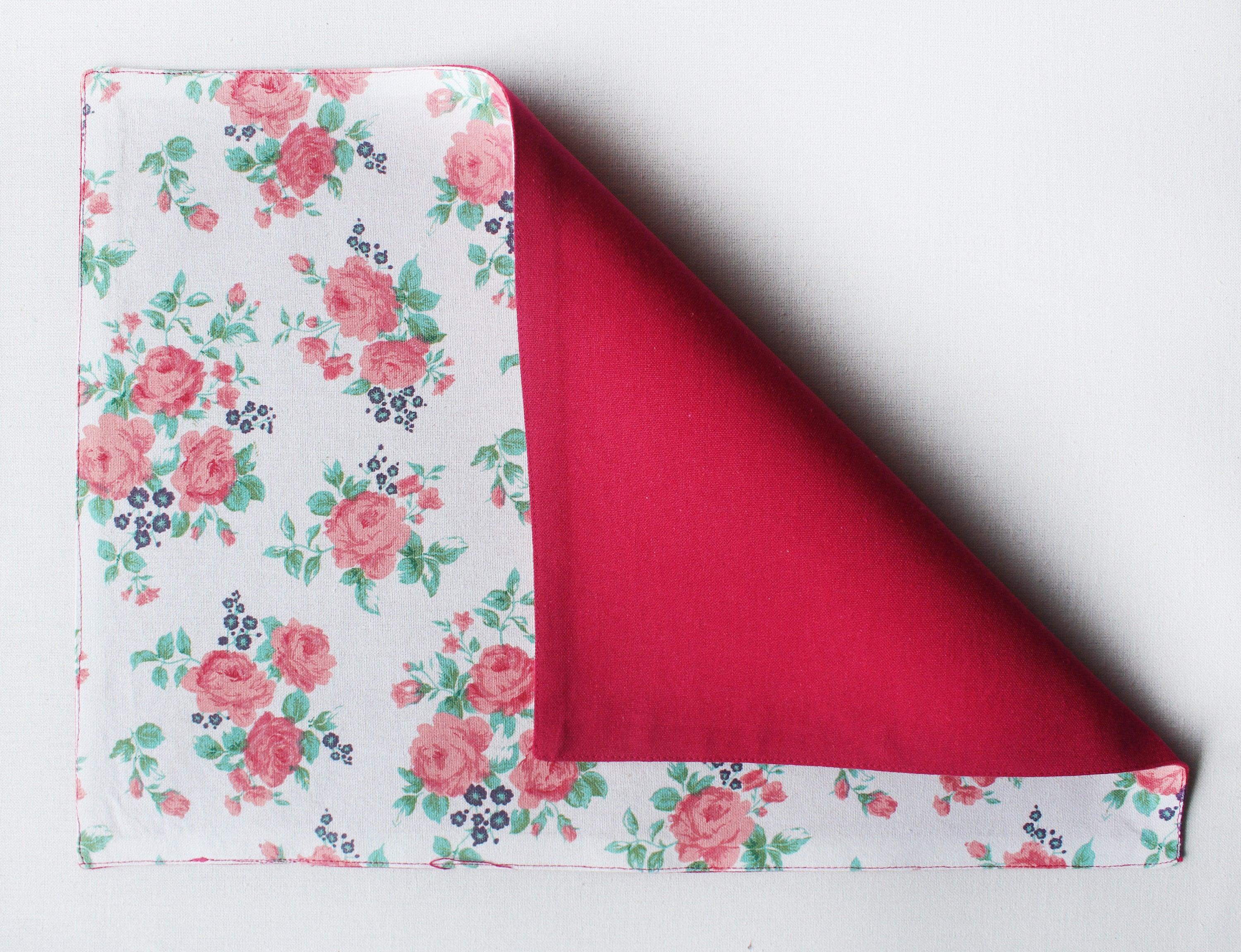 Cotton Small Pink Rose Table Placemats Pack Of 4