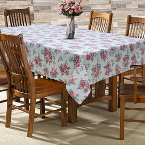Cotton Small Pink Rose Flower 6 Seater Table Cloths Pack Of 1 freeshipping - Airwill