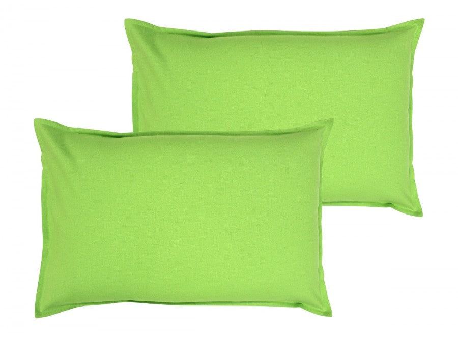 Cotton Solid Apple Green Pillow Covers Pack Of 2