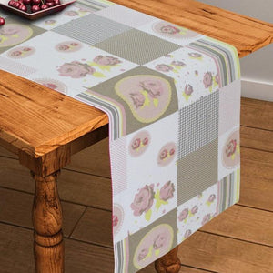 Cotton Check Flower 152cm Length Table Runner Pack Of 1 freeshipping - Airwill