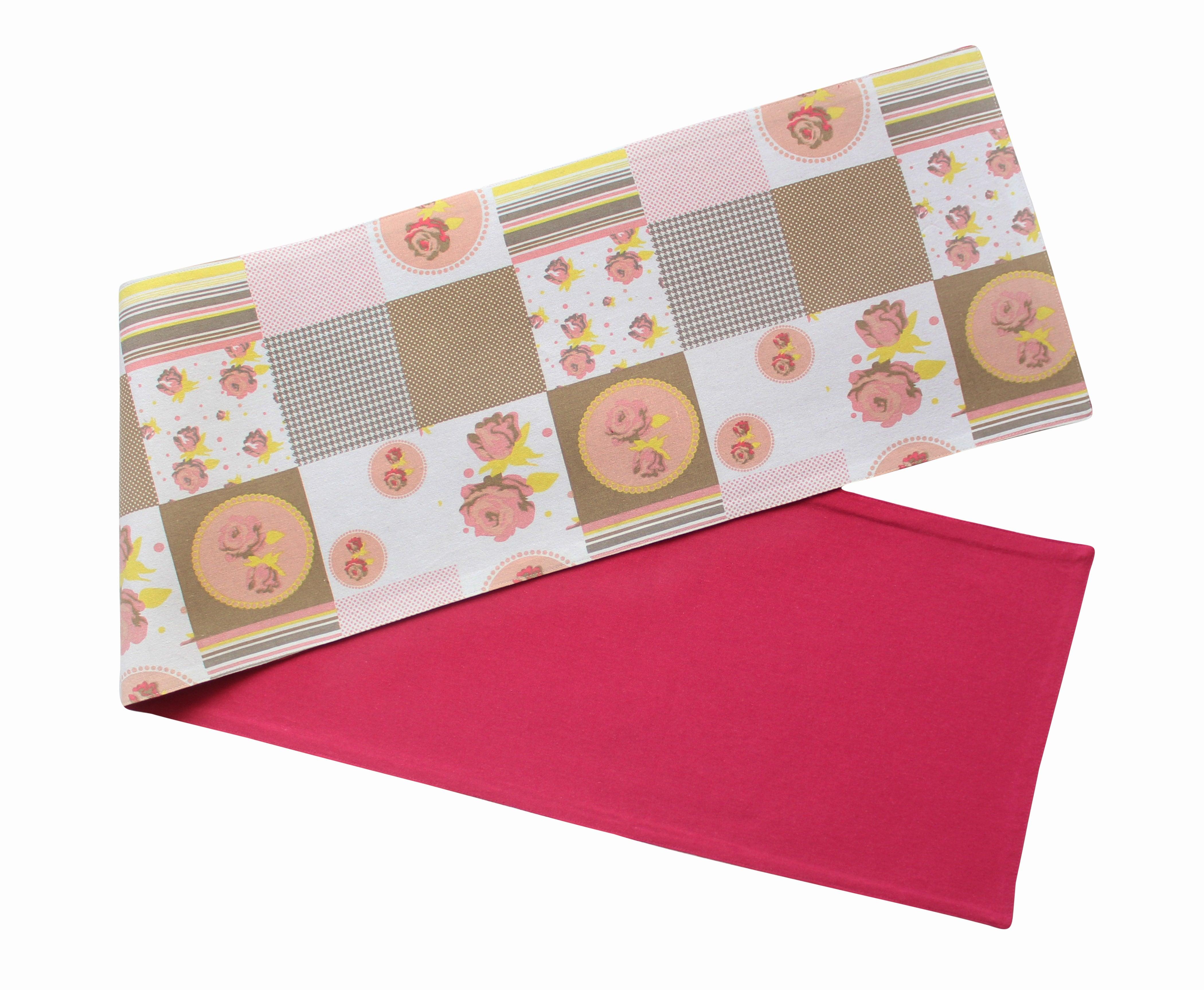 Cotton Check Flower Table Runner