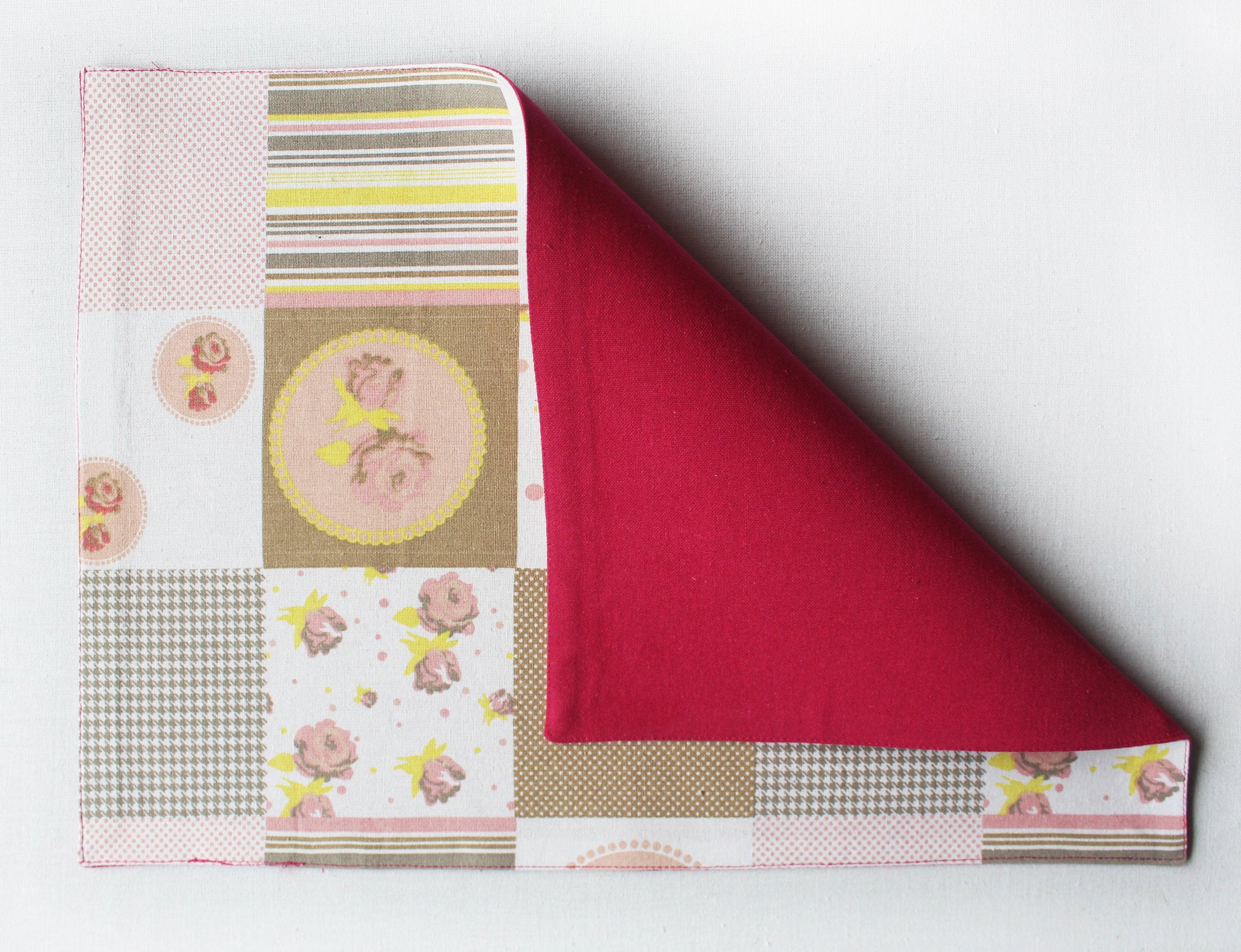 Cotton Check Flower Table Placemats Pack Of 4