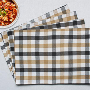 Cotton Lanfranki Grey Check Table Placemats Pack Of 4 freeshipping - Airwill