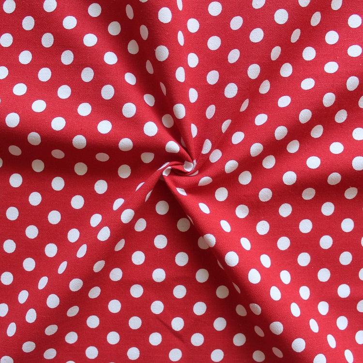 Cotton Polka Dot Red 4 Seater Table Cloths
