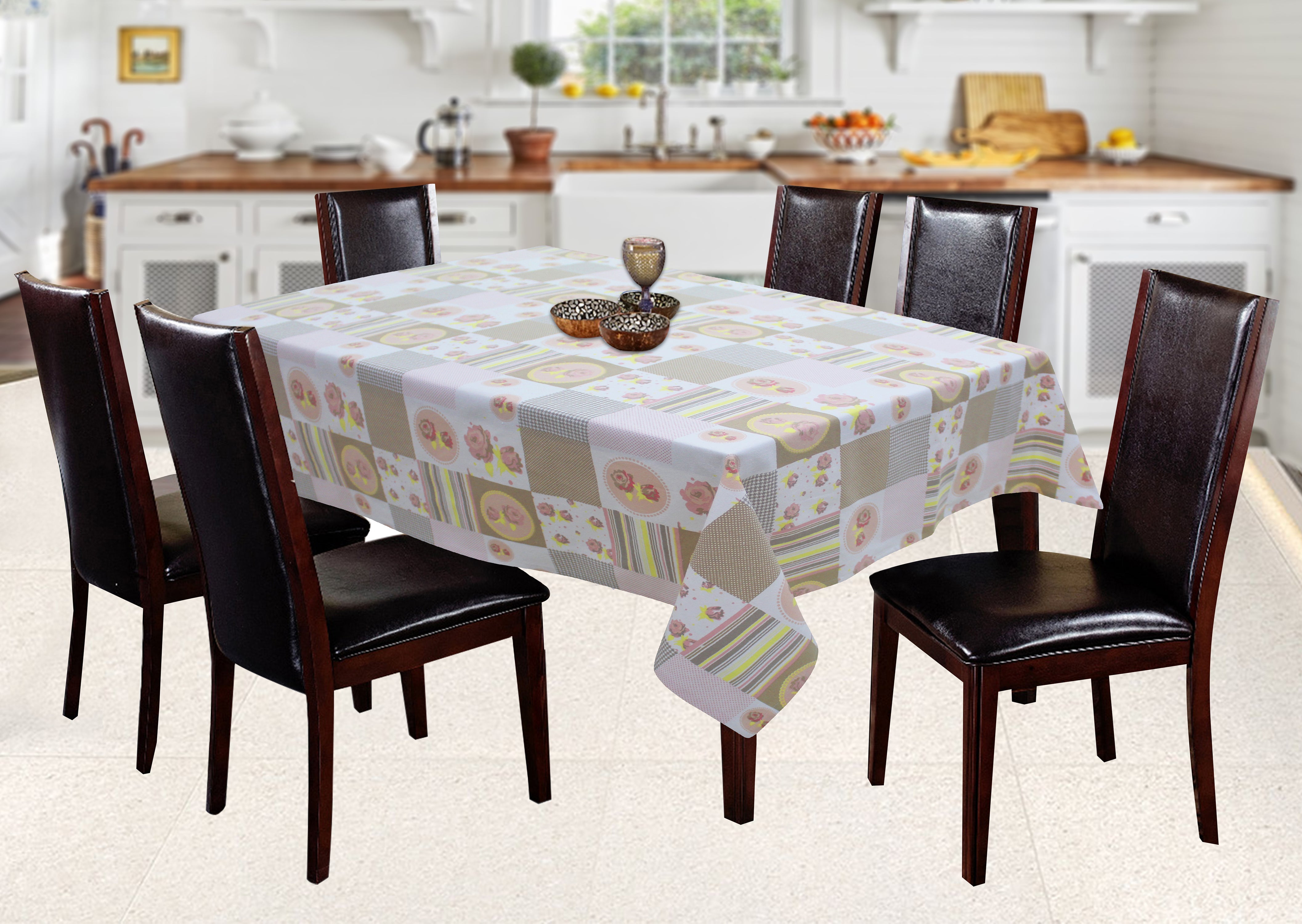 Cotton Check Floral 8 Seater Table Cloths