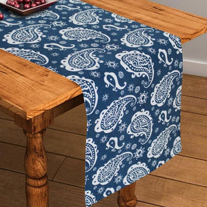 Cotton Blue Paislay 152cm Length Table Runner Pack Of 1 freeshipping - Airwill