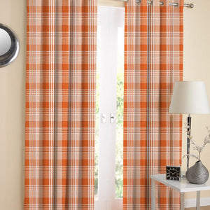 Cotton Track Dobby Orange 7ft Door Curtains Pack Of 2 freeshipping - Airwill