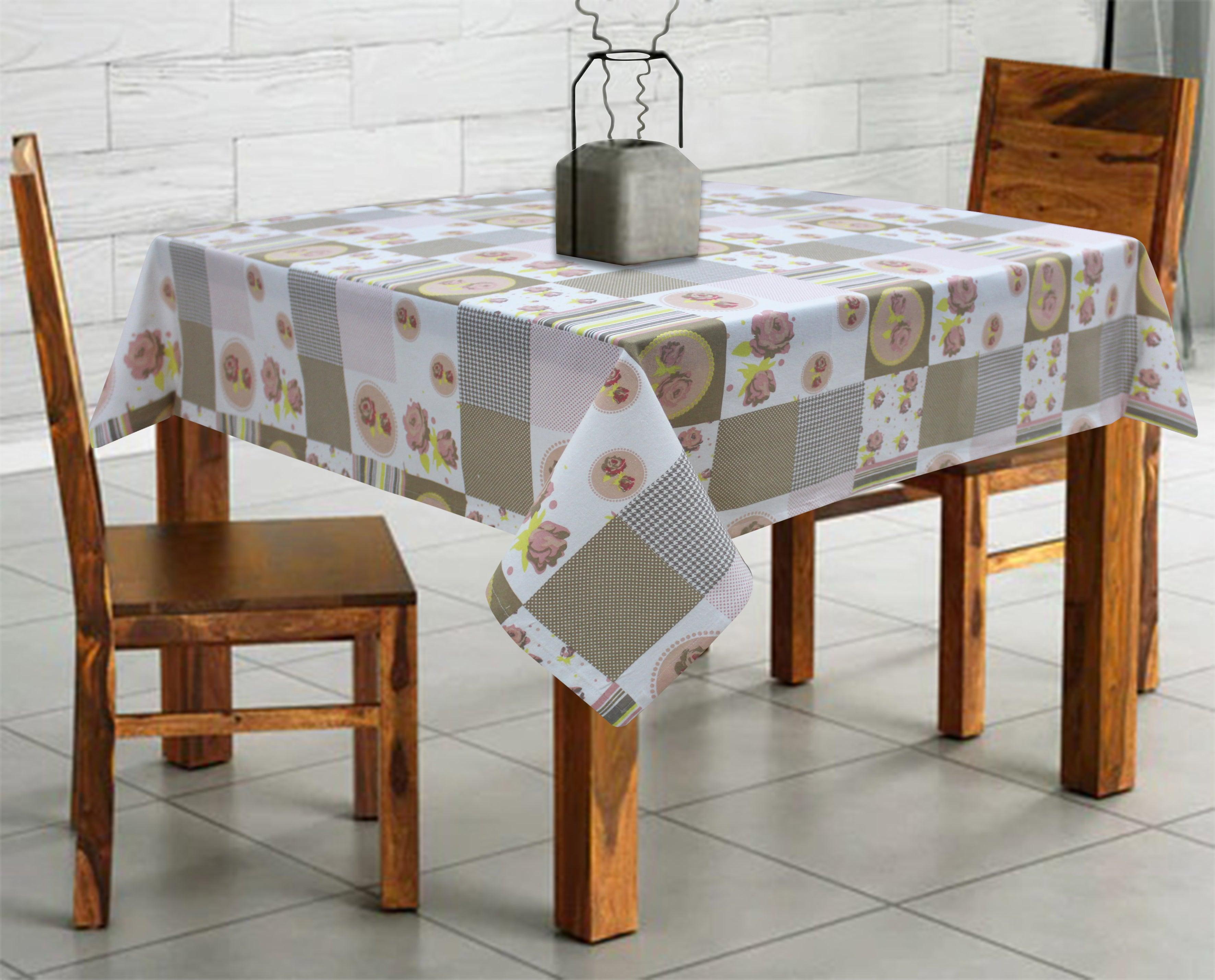 Cotton Check Floral 2 Seaters Table Cloths