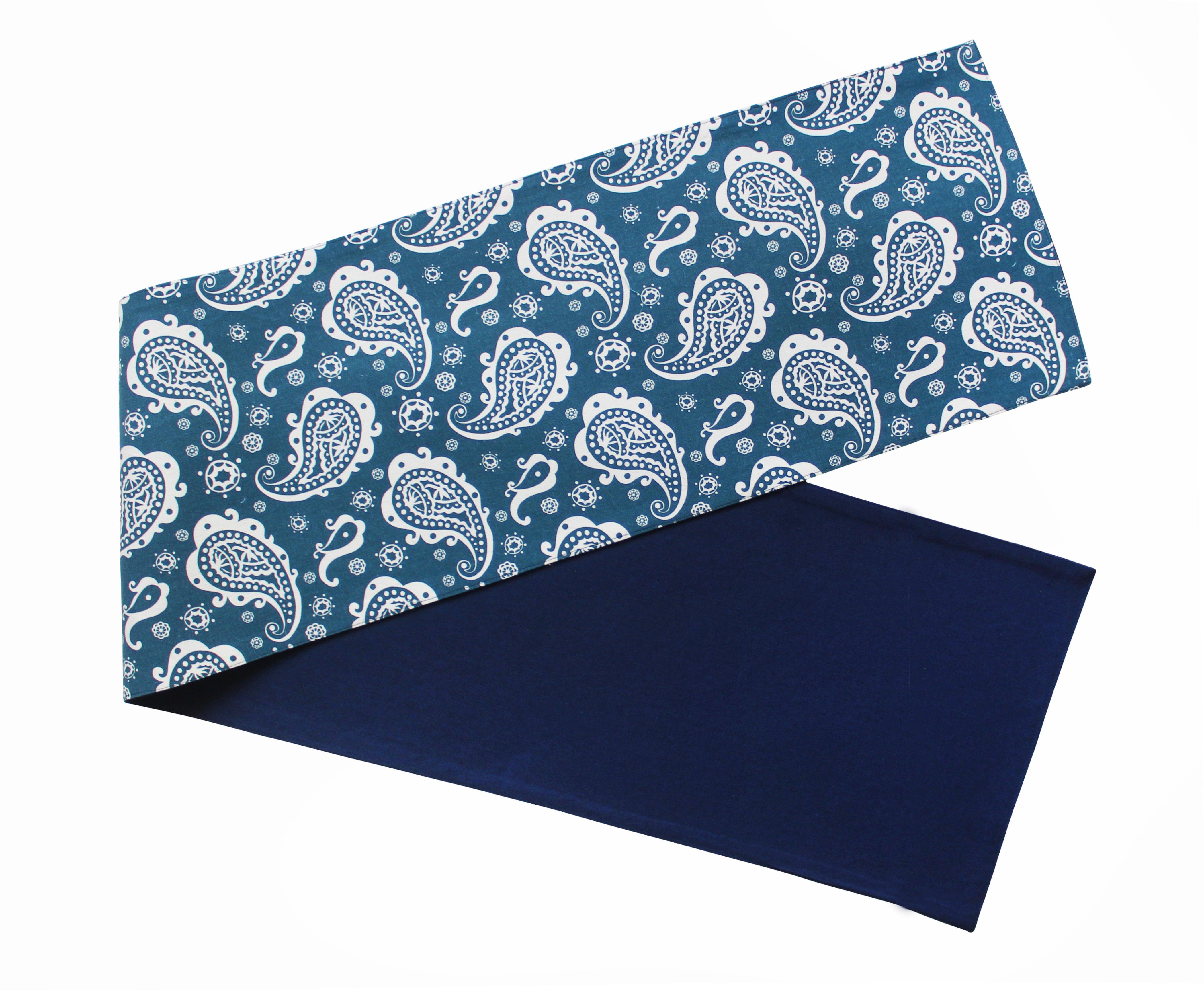Cotton Blue Paislay Table Runner
