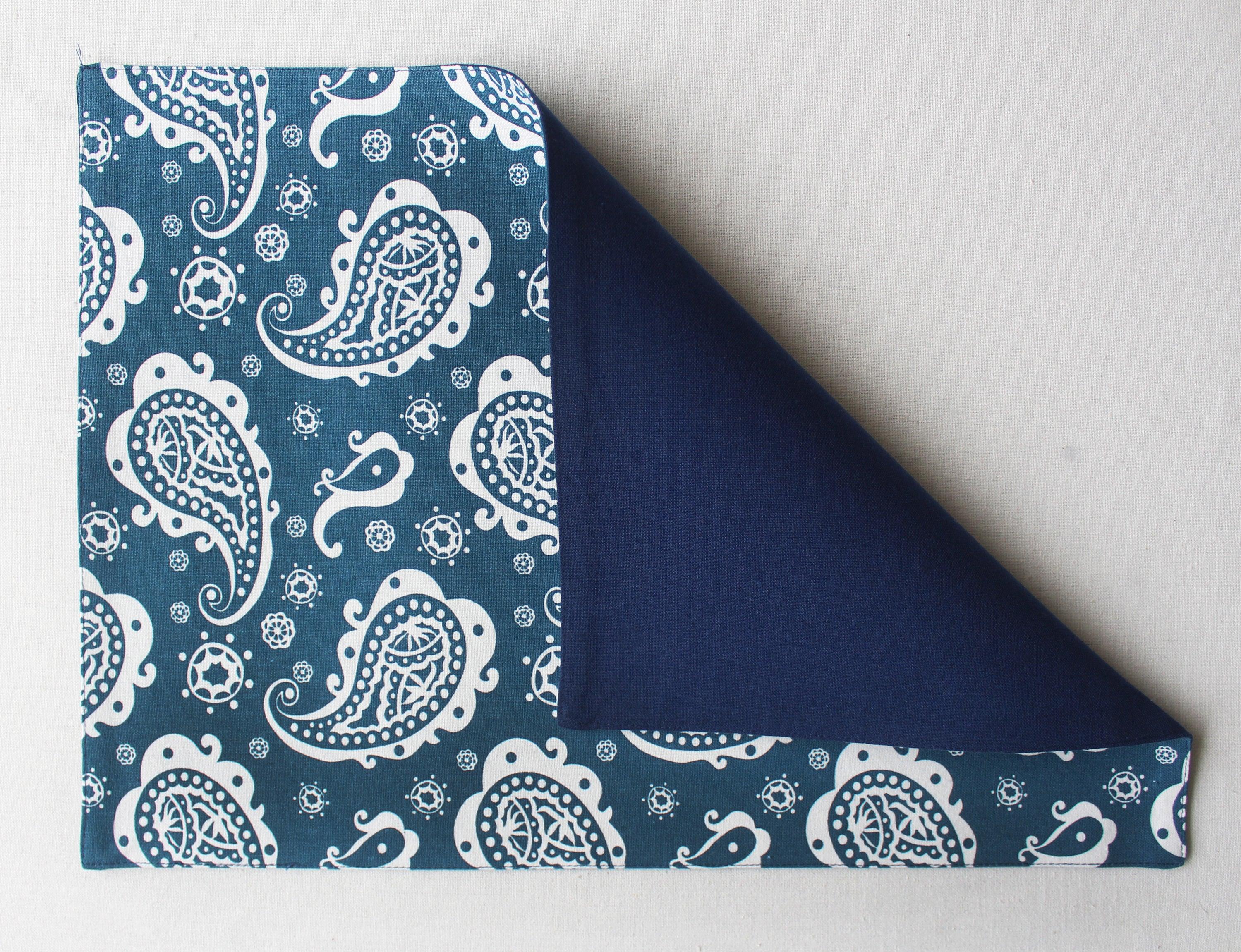 Cotton Blue Paislay Table Placemats Pack Of 4