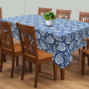 Cotton Blue Paislay 8 Seater Table Cloths Pack Of 1 freeshipping - Airwill