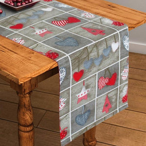 Cotton Xmas Heart 152cm Length Table Runner Pack Of 1 freeshipping - Airwill
