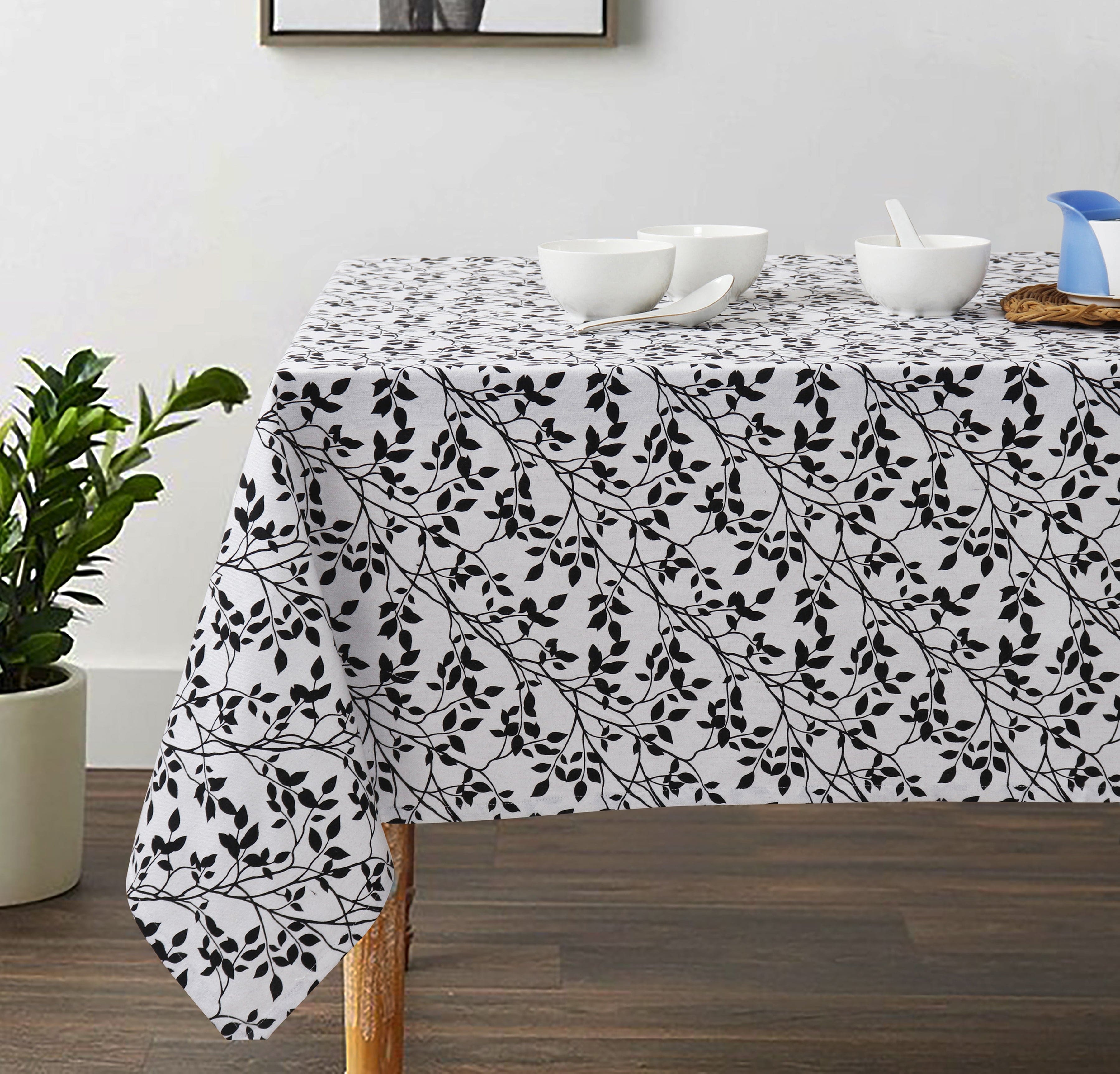 Cotton Small Leaf 6 Seater Table Cloths