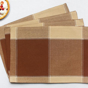 Cotton 4 Way Dobby Brown Table Placemats Pack Of 4