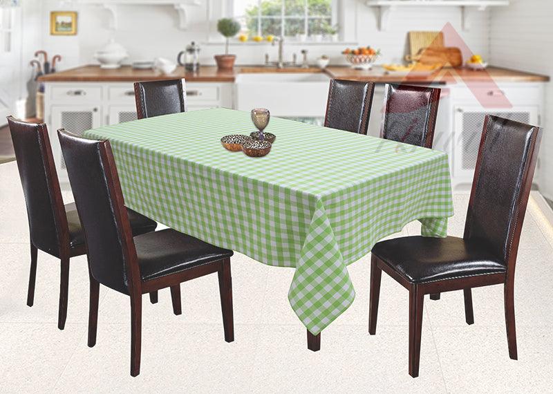 Cotton Gingham Check Green 6 Seater Table Cloths