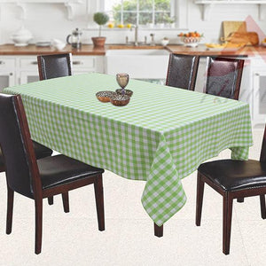 Cotton Gingham Check Green 6 Seater Table Cloths Pack Of 1 freeshipping - Airwill