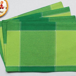 Cotton 4 Way Dobby Green Table Placemats Pack Of 4 freeshipping - Airwill