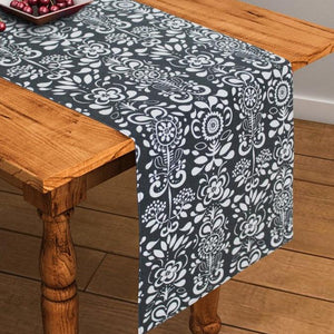 Cotton Grey Damask 152cm Length Table Runner Pack Of 1 freeshipping - Airwill
