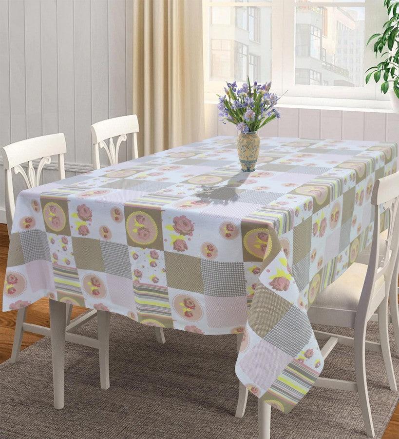 Cotton Check Flower 4 Seater Table Cloths