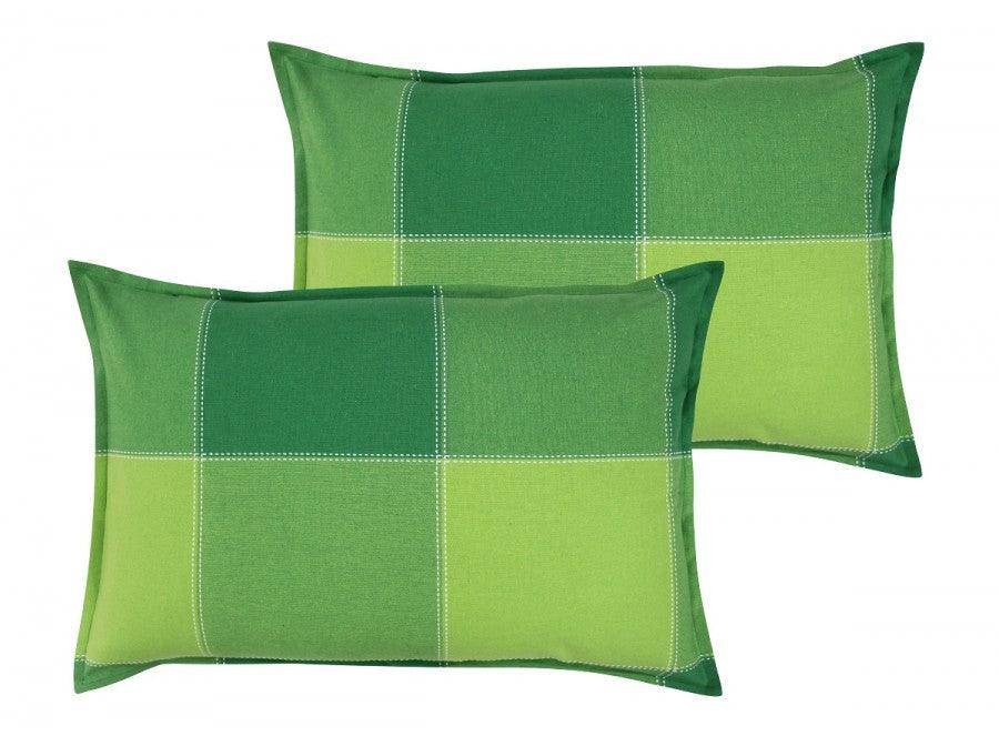 Cotton 4 Way Dobby Green Pillow Covers Pack Of 2