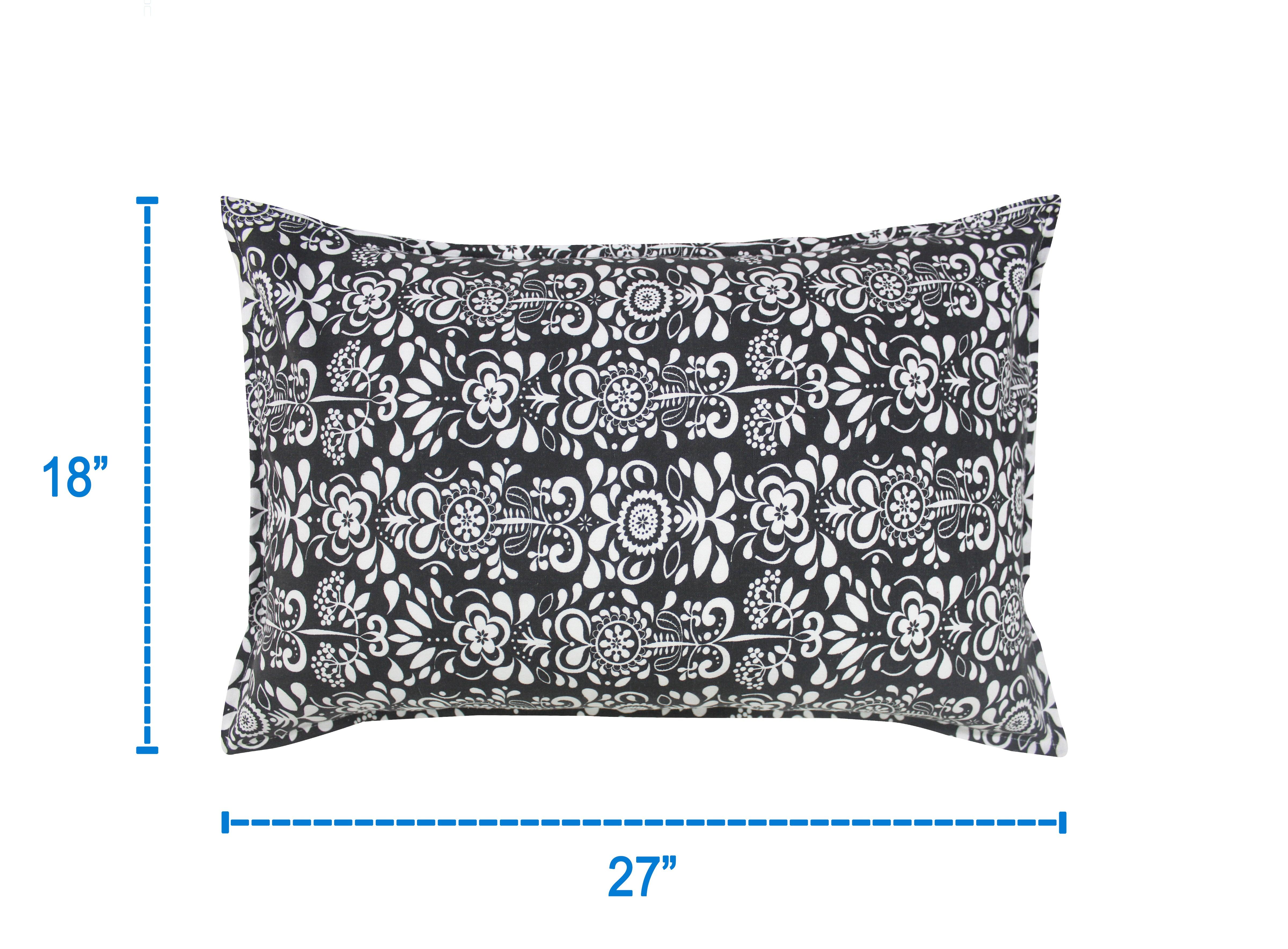 Cotton Grey Damask Pillow Covers Pack Of 2