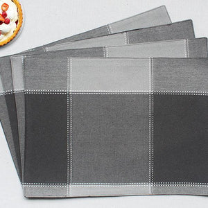 Cotton 4 Way Dobby Grey Table Placemats Pack Of 4 freeshipping - Airwill