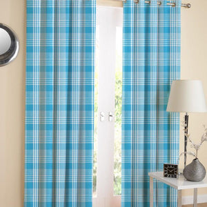Cotton Track Dobby Blue 7ft Door Curtains Pack Of 2 freeshipping - Airwill