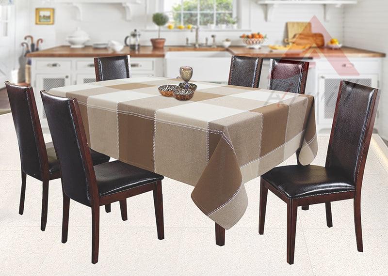 Cotton 4 Way Dobby Brown 6 Seater Table Cloths